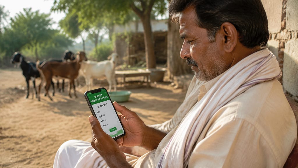 Kisan mobile se bakri palan loan yojana online apply karte hue